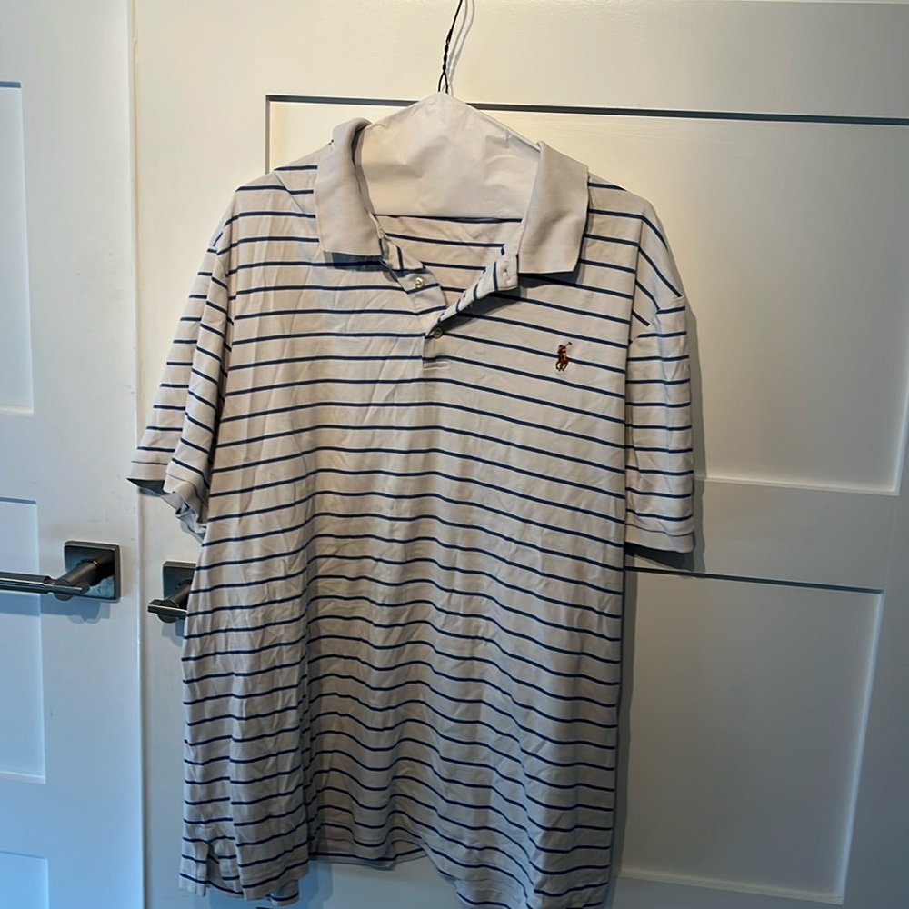 Ralph lauren blue stripe polo classic fit